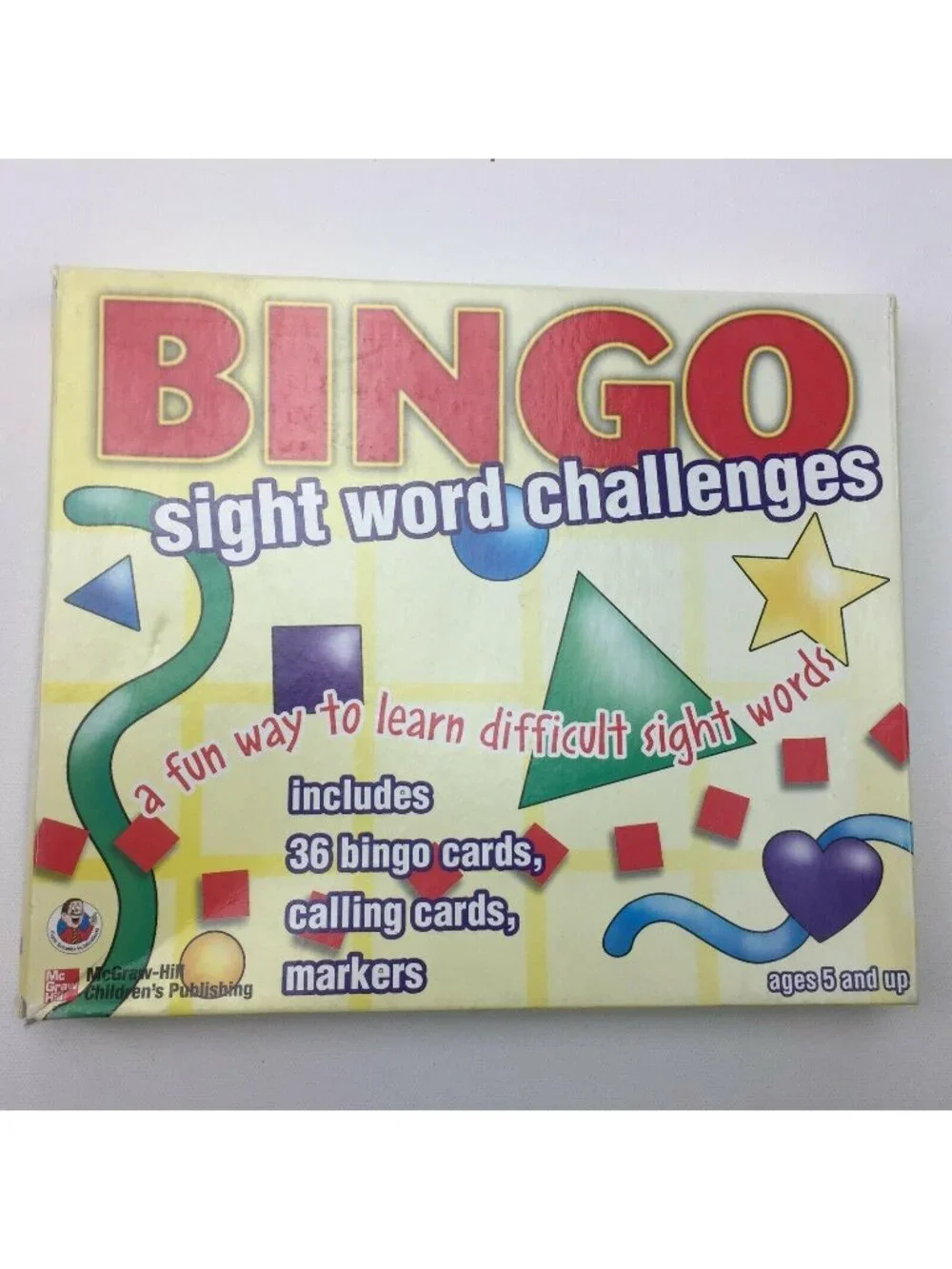 McGraw-Hill BINGO Card Game Sight Word Challenge Classroom Calling Cards Markers